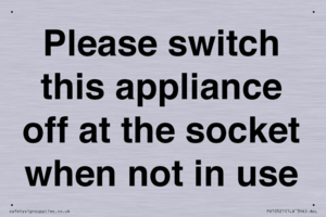 Please switch this appliance off at the socket when not in use